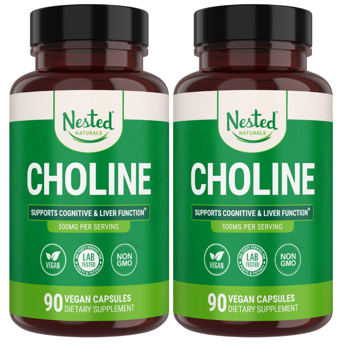 Nested Naturals Choline Supplement 500mg front view