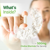 Nested Naturals Choline Supplement 500mg label close-up