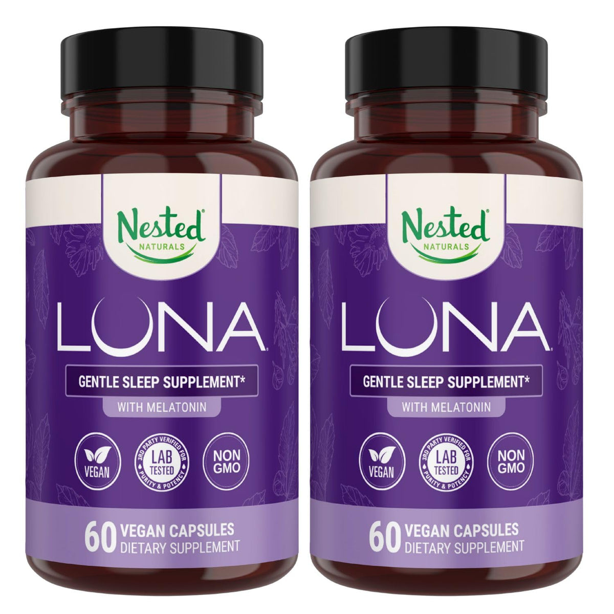 Nested Naturals Luna Sleep Aid Capsules front view