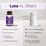 Nested Naturals Luna Sleep Aid Capsules with a measuring spoon