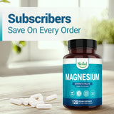 Nested Naturals Magnesium Glycinate 358g with a glass of water