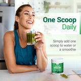 Nested Naturals Super Greens Powder in a smoothie