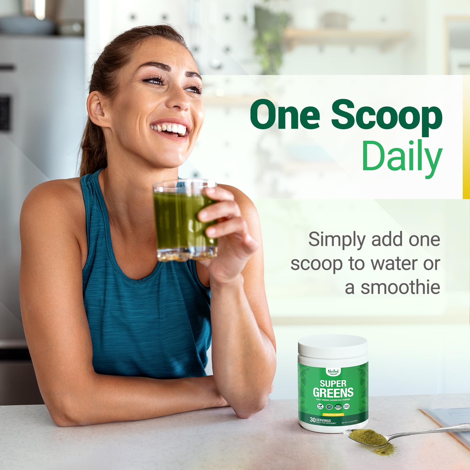 Nested Naturals Super Greens Powder nutritional information