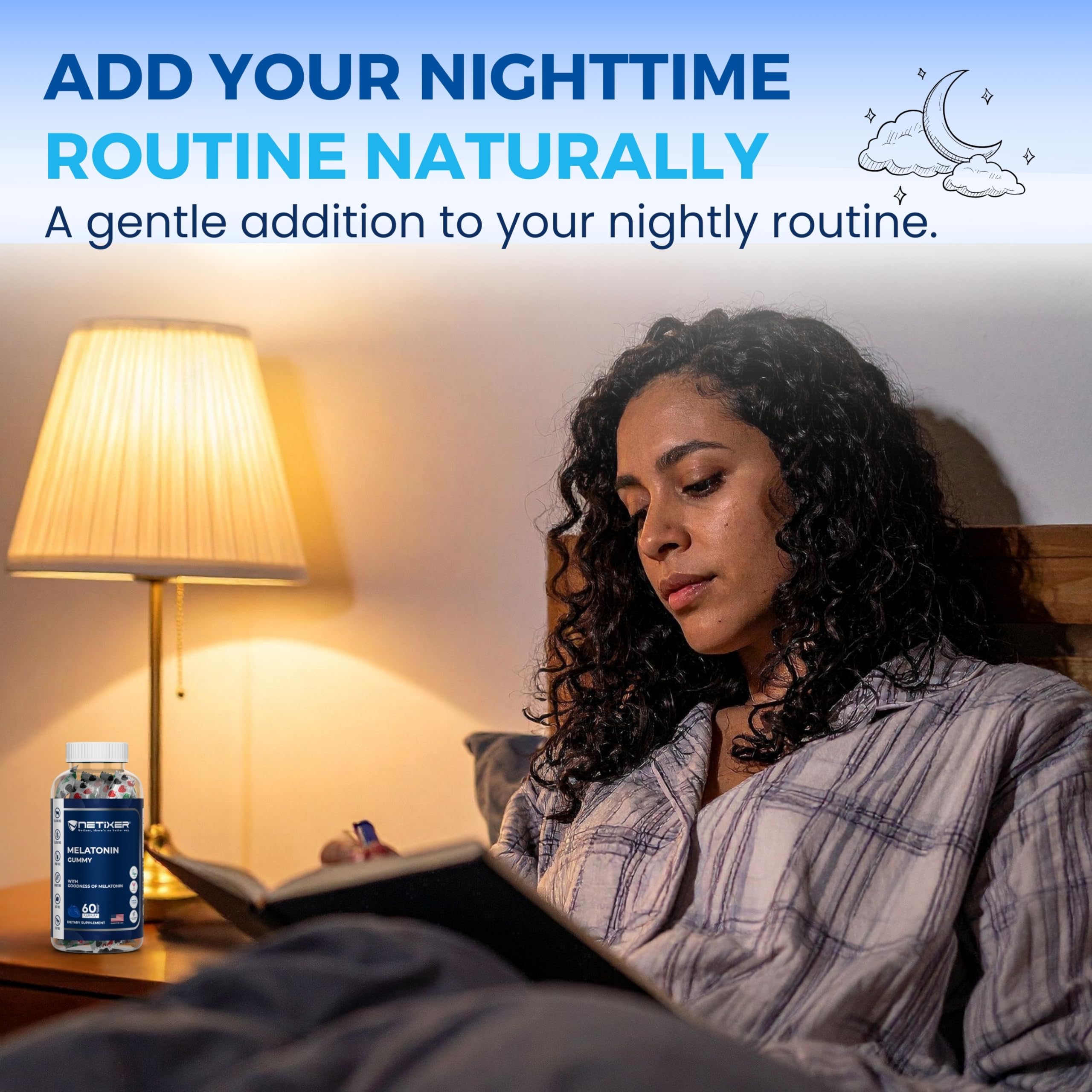 nETiXER Melatonin Gummies showing pectin-based formula