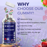 nETiXER Resto Sleep+ Gummies in a hand for size reference