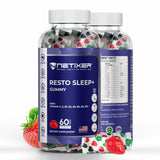 nETiXER Resto Sleep+ Gummies packaging front view with strawberry flavour