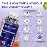 nETiXER Resto Sleep+ Gummies showing the ingredients list