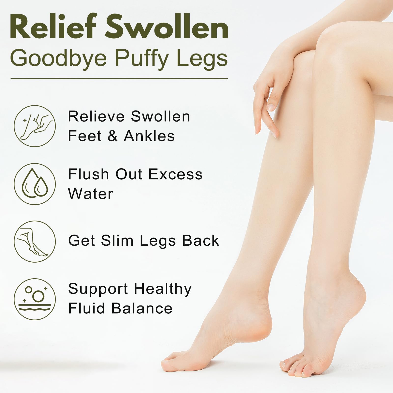 Netrca Swollen Feet Relief Capsules on a wooden table