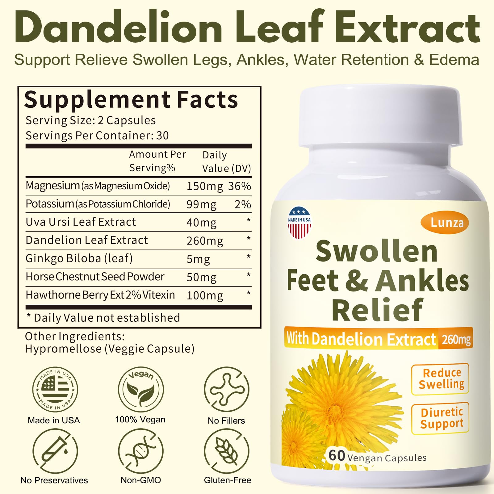 Netrca Swollen Feet Relief Capsules open bottle showing capsules