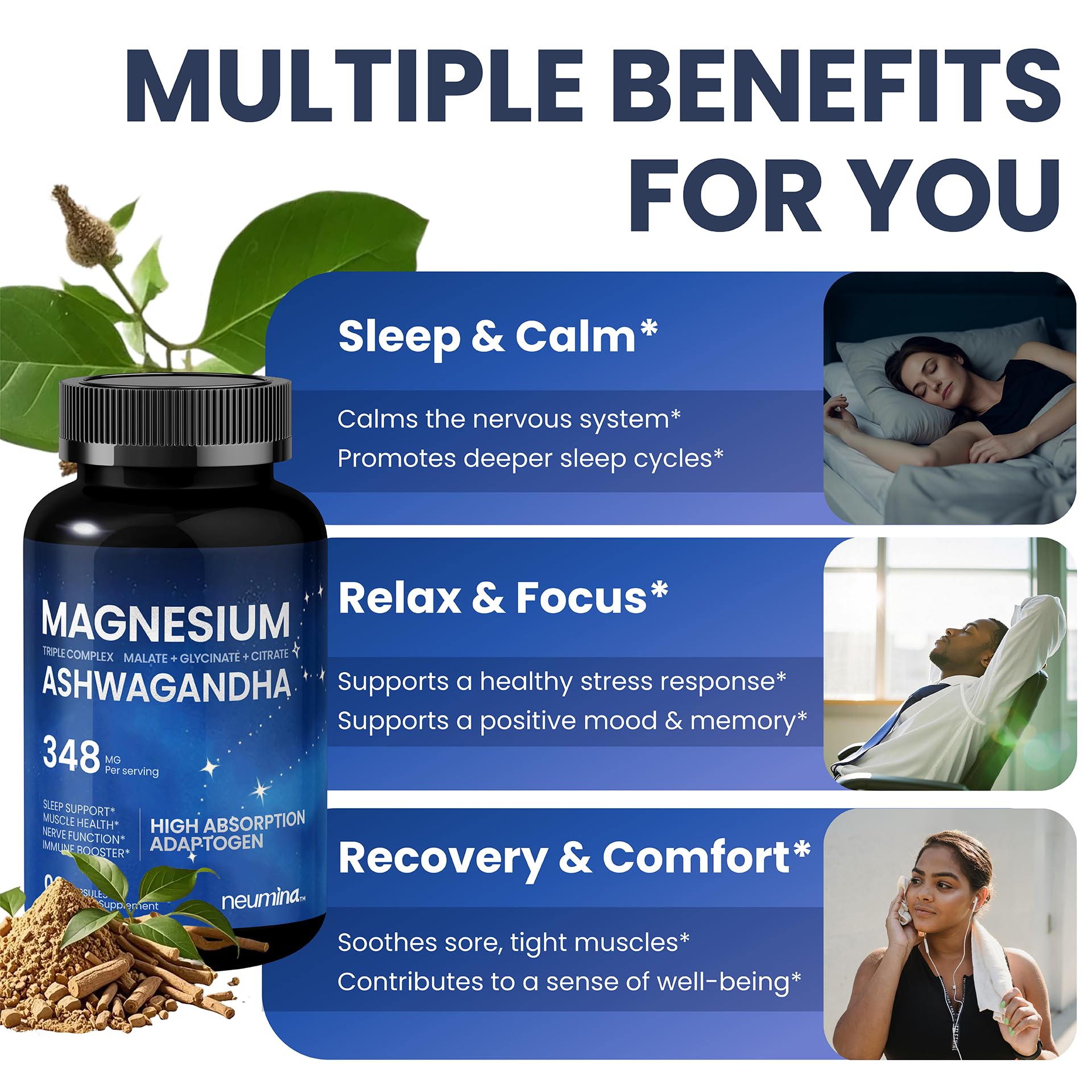 NEUMINA Magnesium Complex capsules in hand