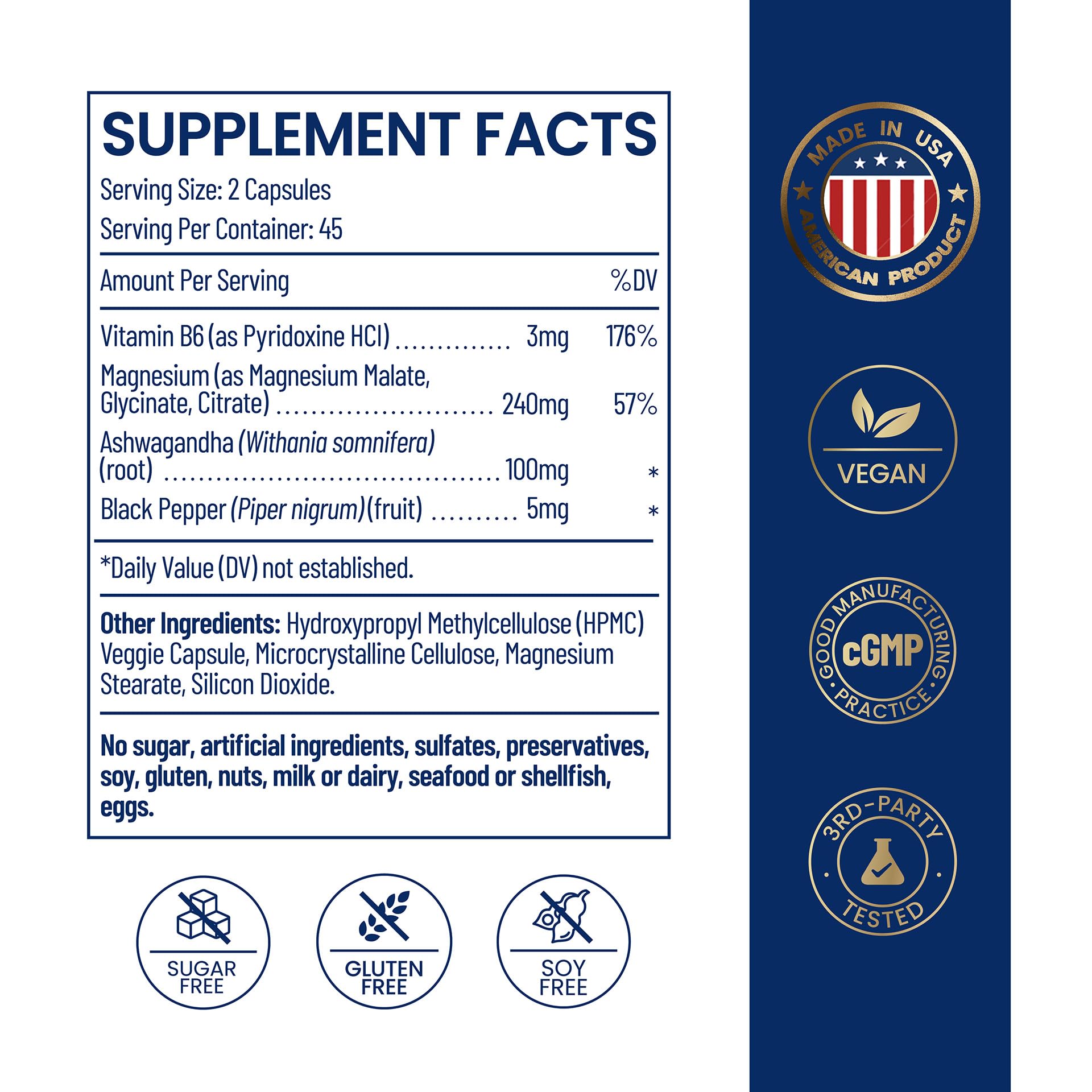 NEUMINA Magnesium Complex capsules with a glass of water