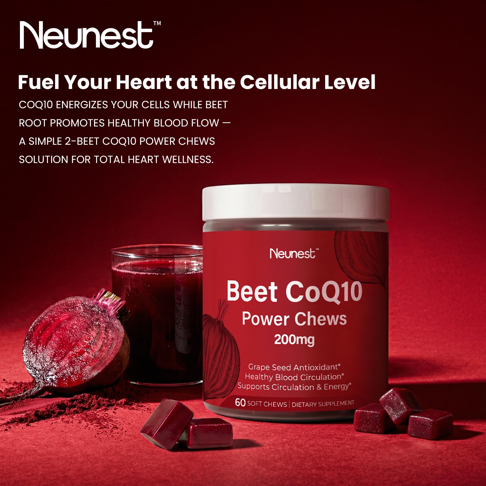 NEUNEST Beet Chews packaging showing ingredients
