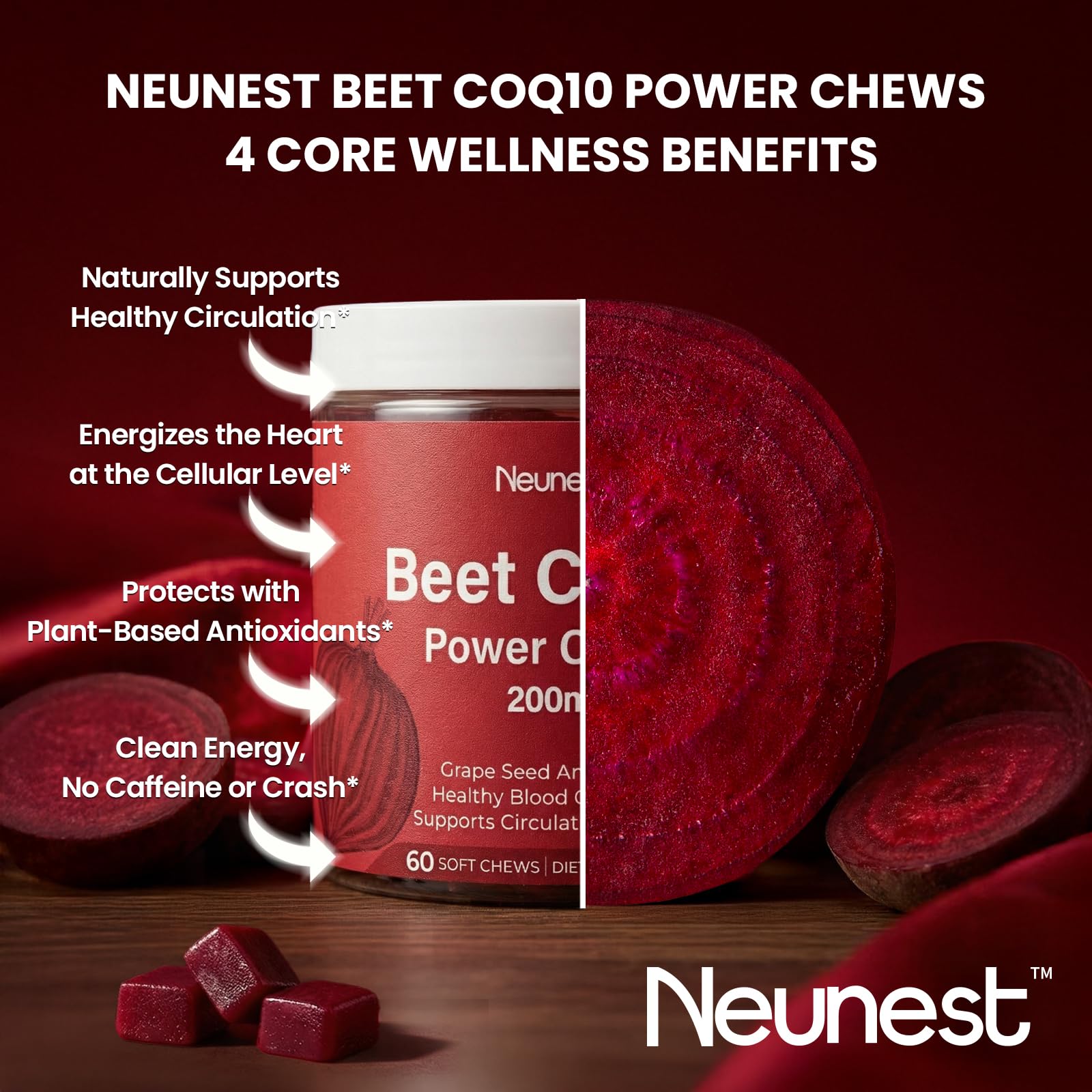 NEUNEST Beet Chews soft chew close-up