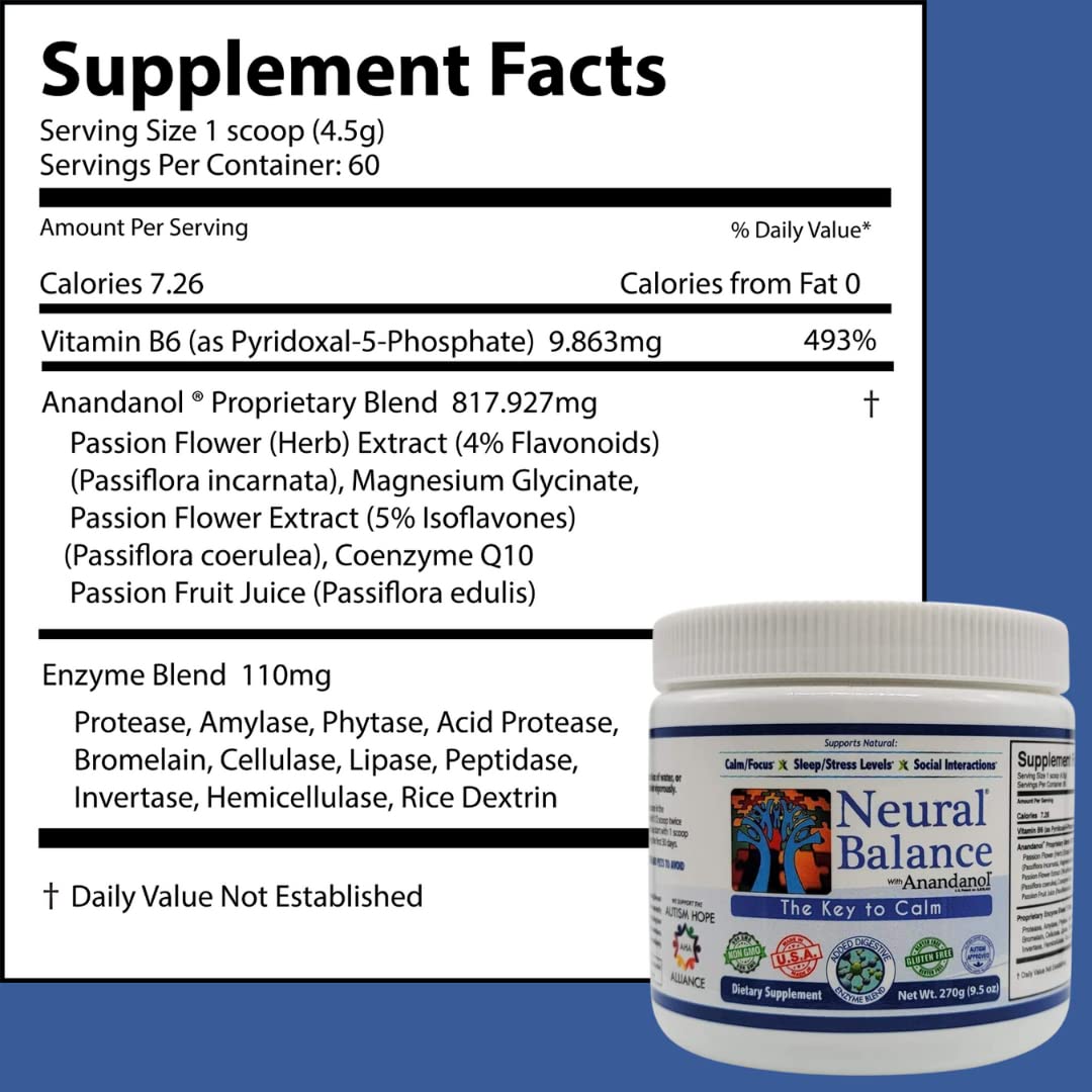 NEURAL BALANCE Anandanol Powder 269g packaging side view