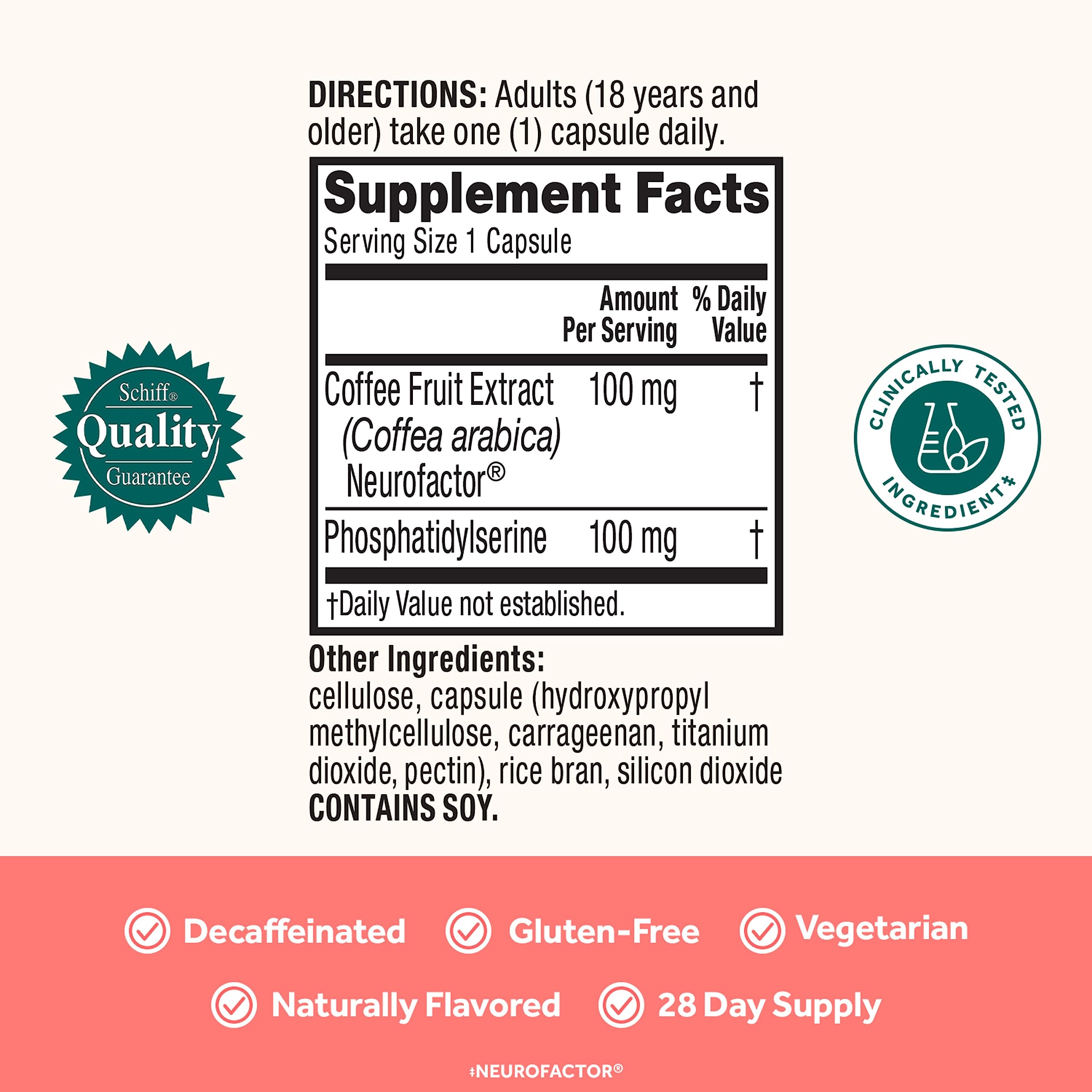 NEURIVA Brain Health Supplement ingredients list