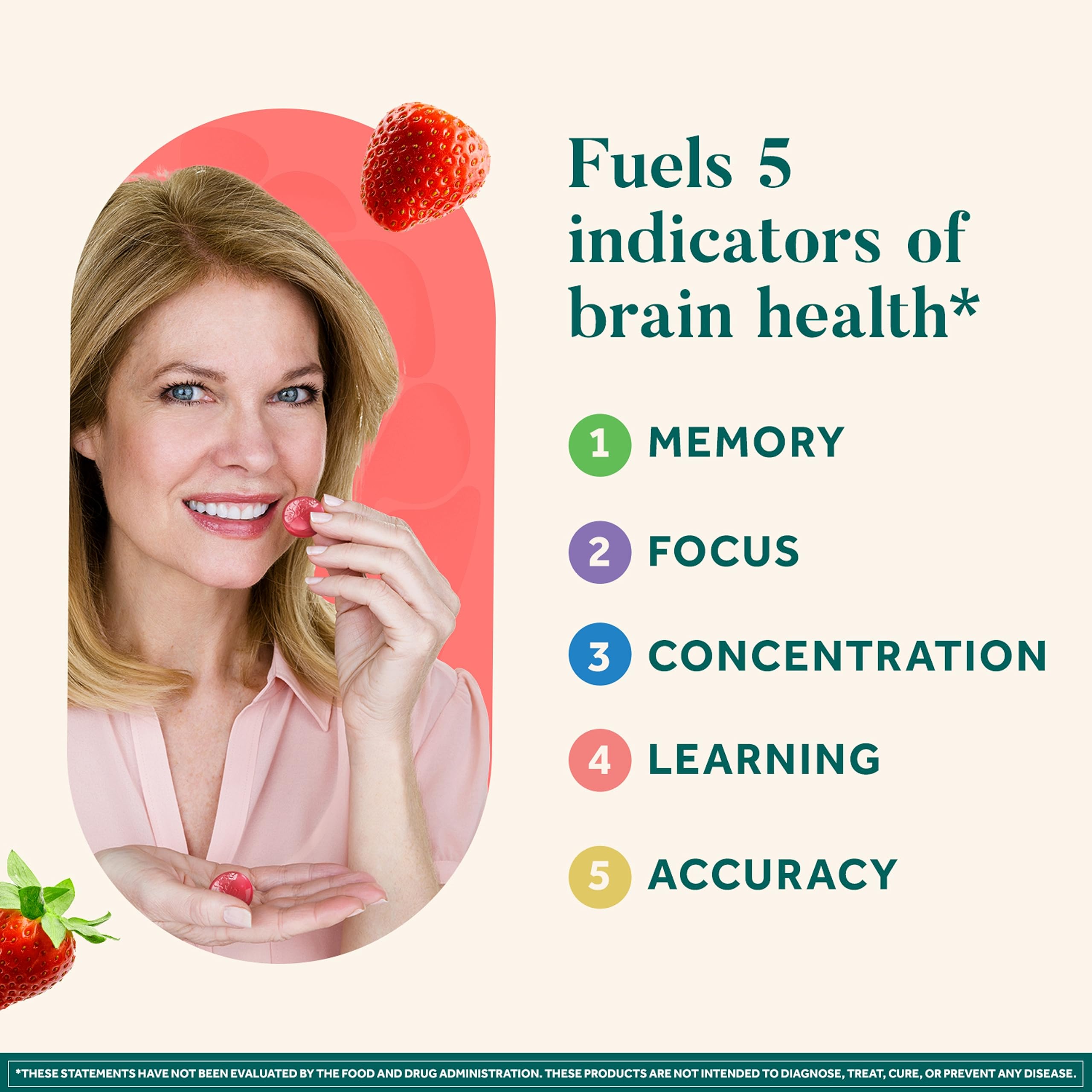 NEURIVA Original Brain Supplements Strawberry Gummies packaging