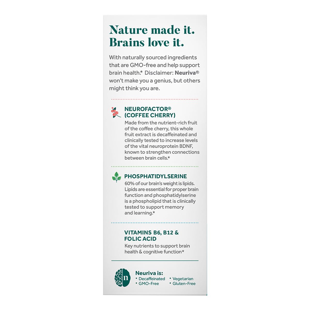 NEURIVA Plus Brain Support Capsules in a hand