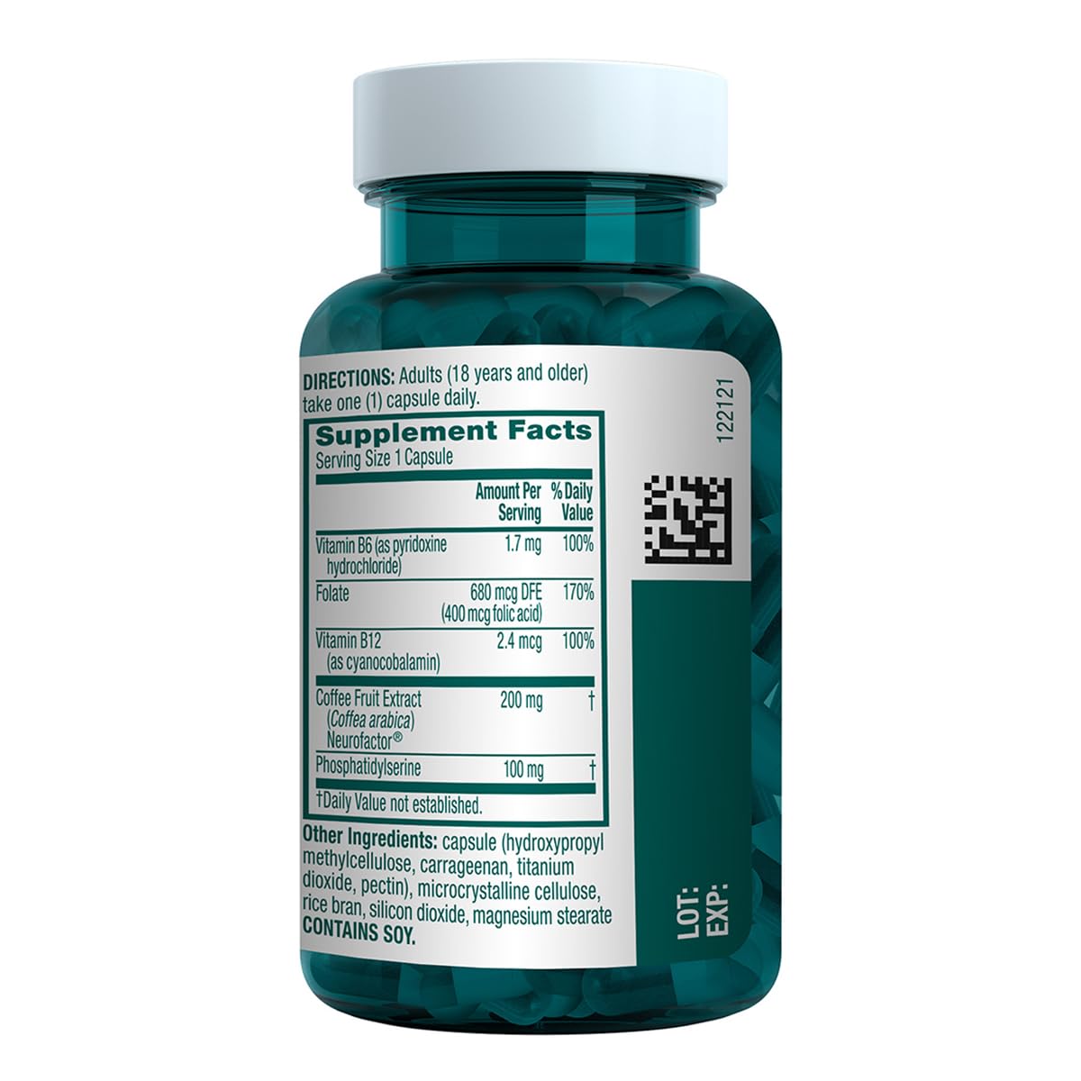 NEURIVA Plus Brain Support Capsules on a wooden table
