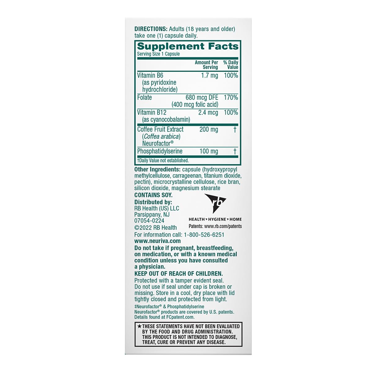 NEURIVA Plus Brain Support Capsules with a measuring spoon