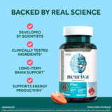 NEURIVA Plus Strawberry Gummies with fresh strawberries