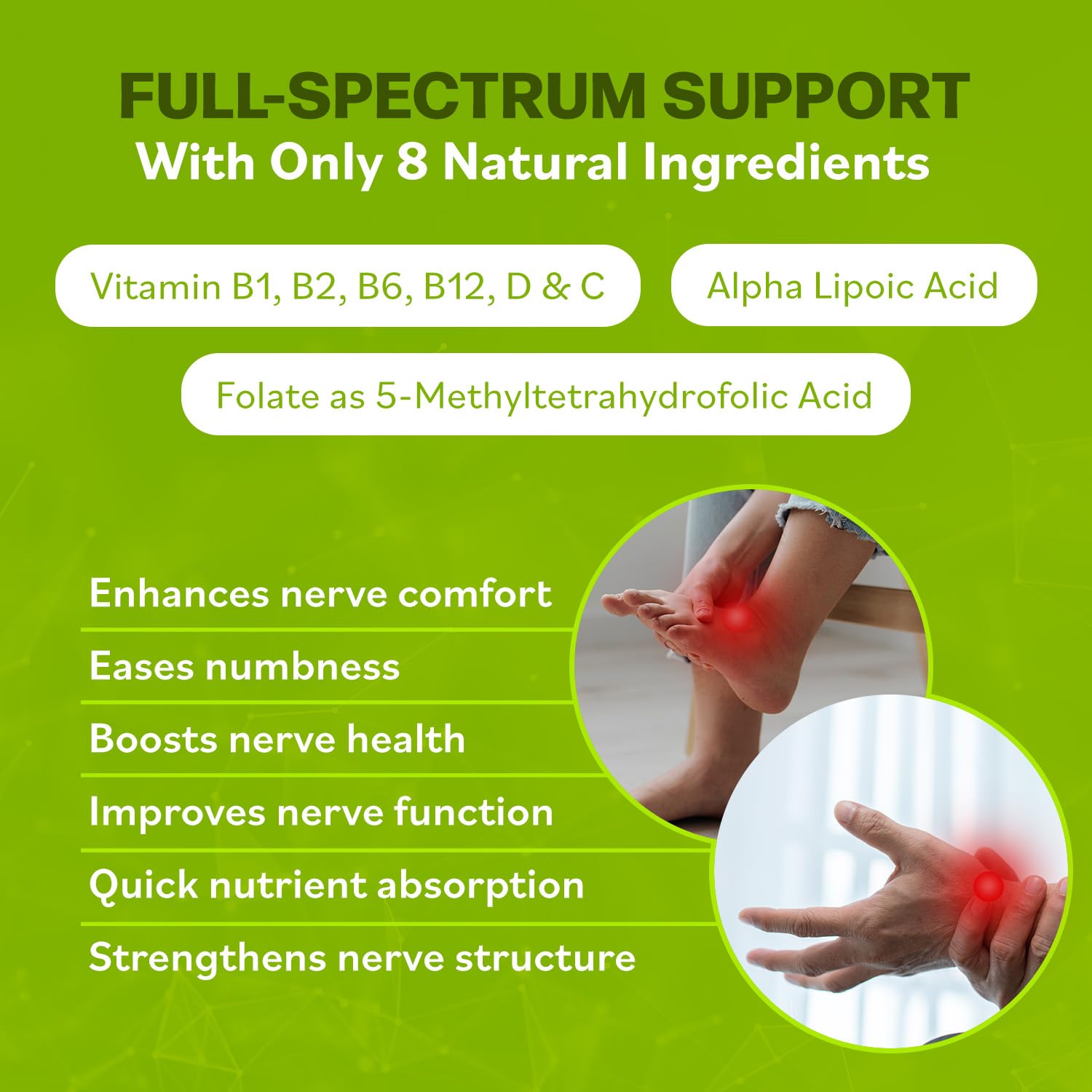 Neuro Health Neuropathy Support Formula capsules on a wooden surface