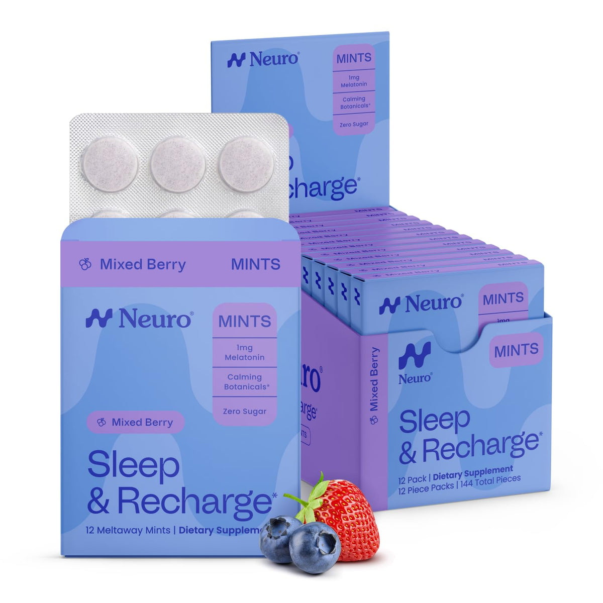 Neuro Melatonin Meltaway Mints 1mg front view with packaging