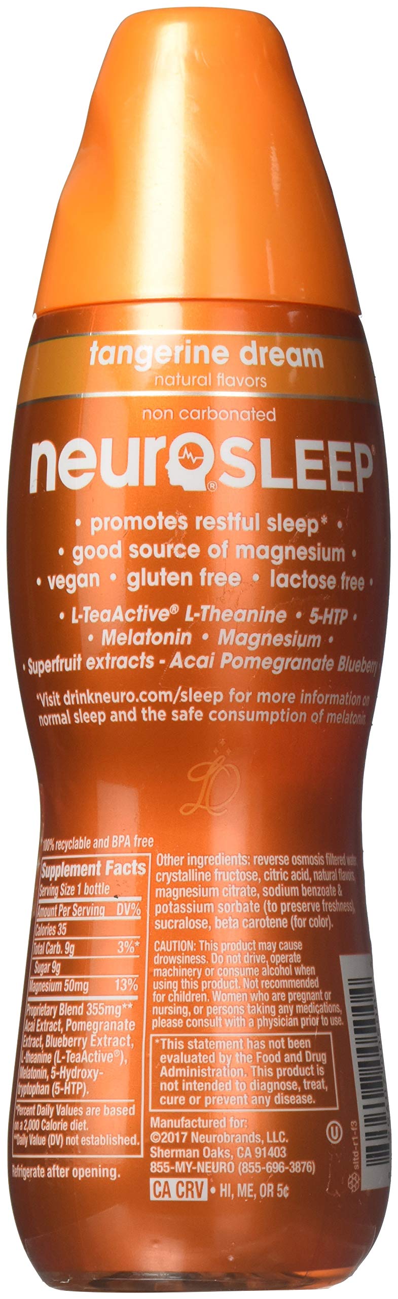 Neuro Sleep Sweet Dreams Tangerine 3.63 Fl Oz bottle side view