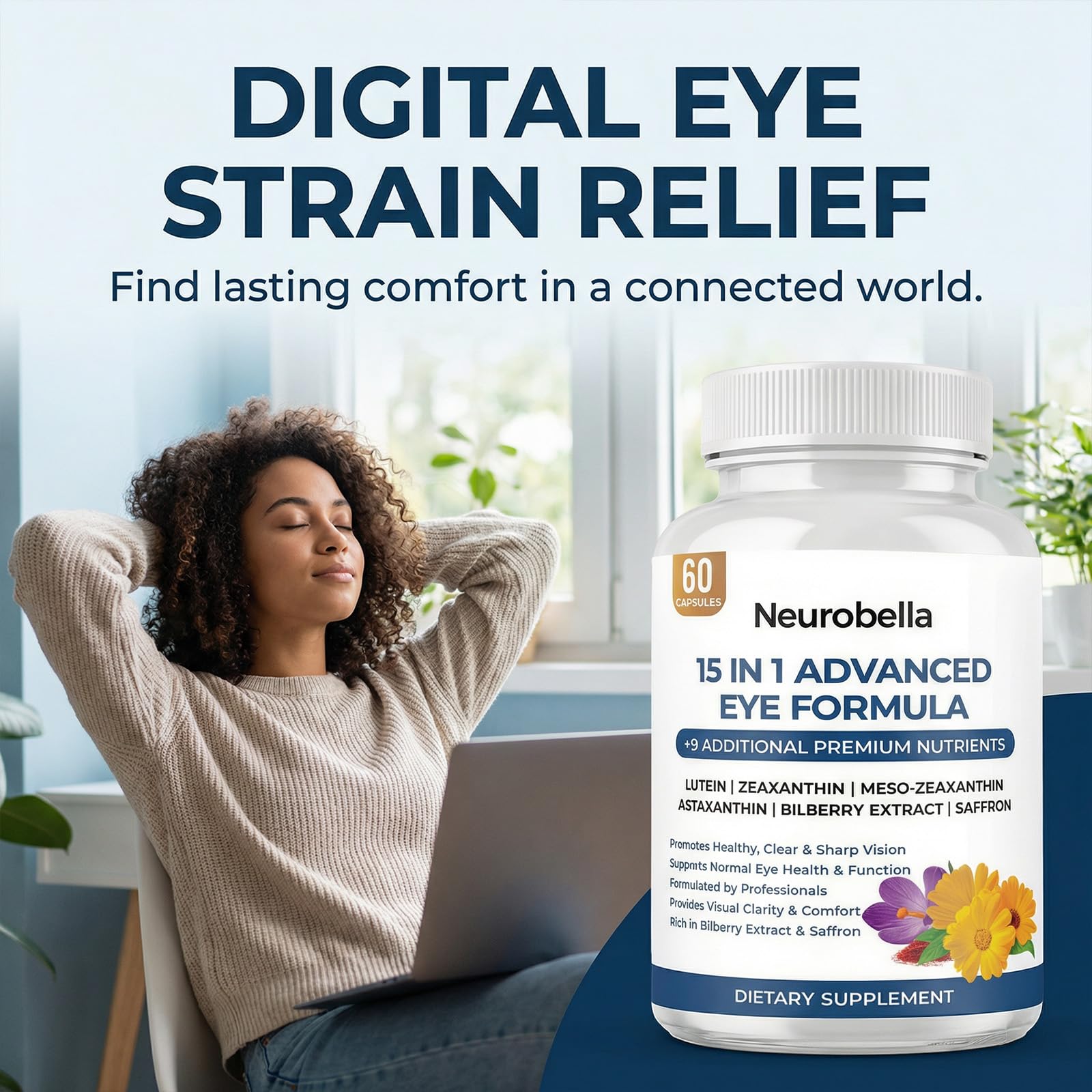 NEUROBELLA Lutein Eye Nutrition Supplement side view