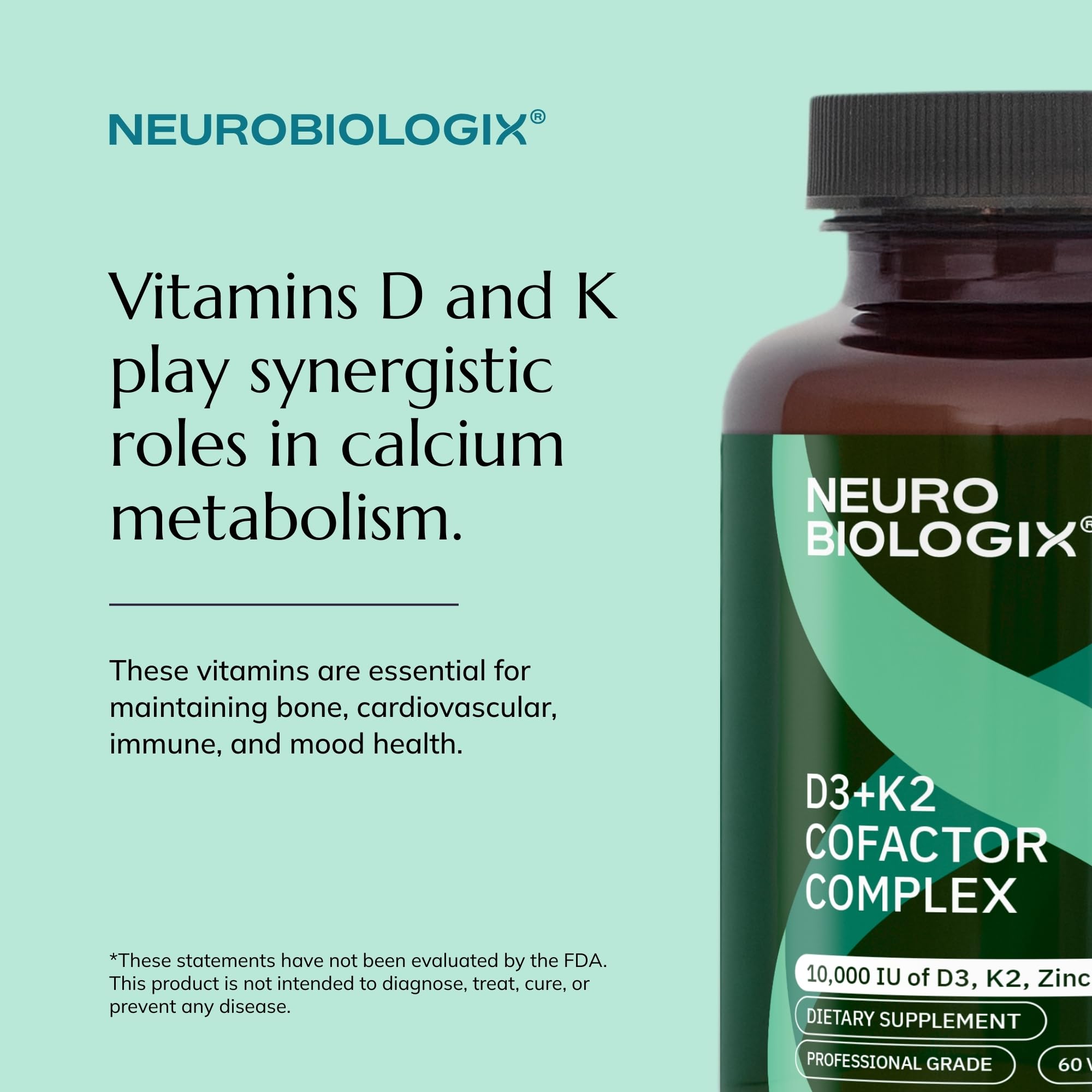 Neurobiologix Advanced Vitamin D3 + K2 supplement ingredients list