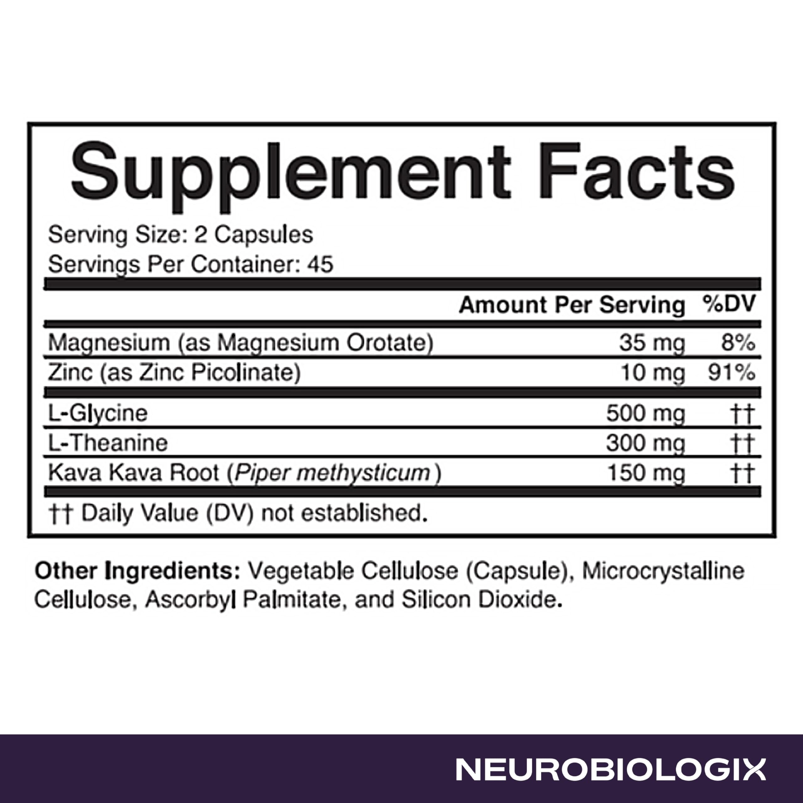 Neurobiologix Neuro Calm & Rebalance capsules on a table