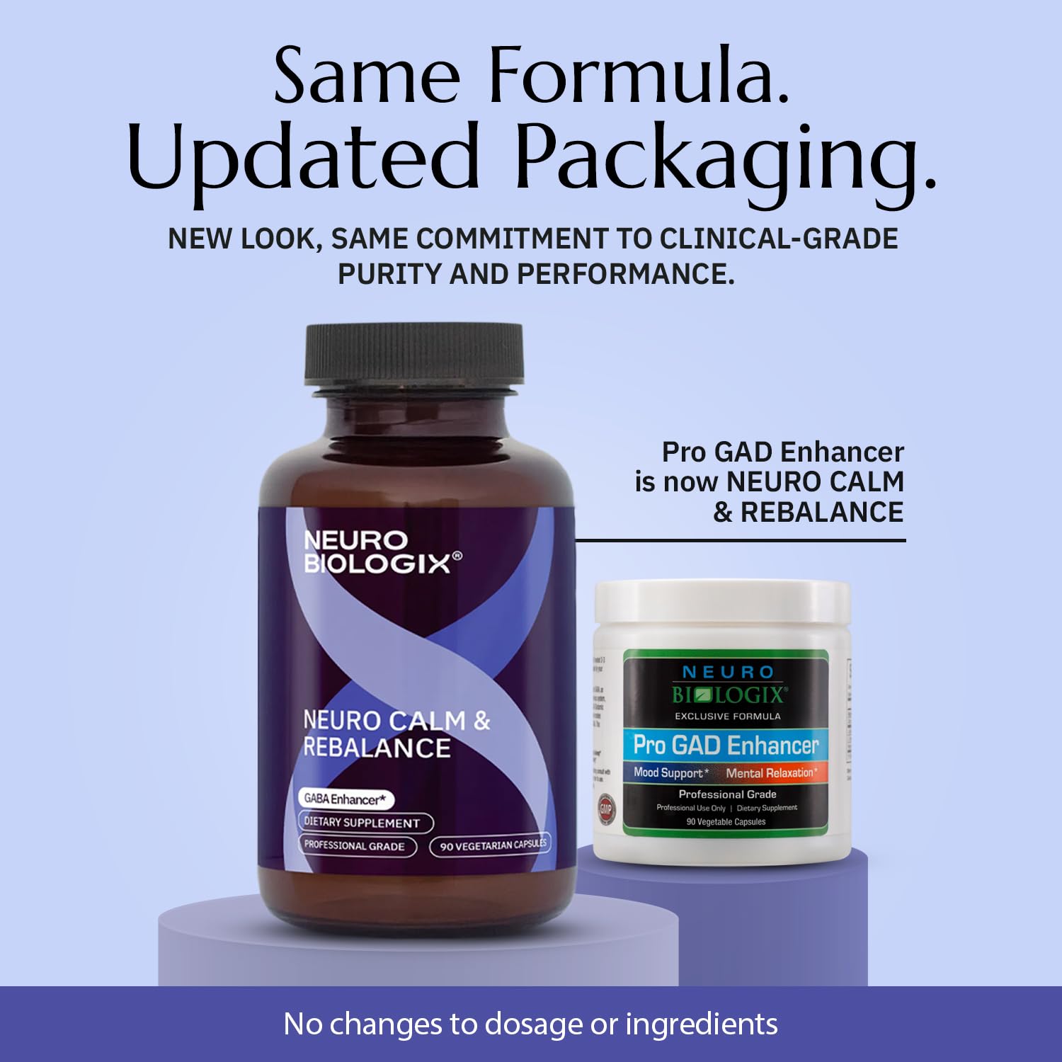 Neurobiologix Neuro Calm & Rebalance capsules side view
