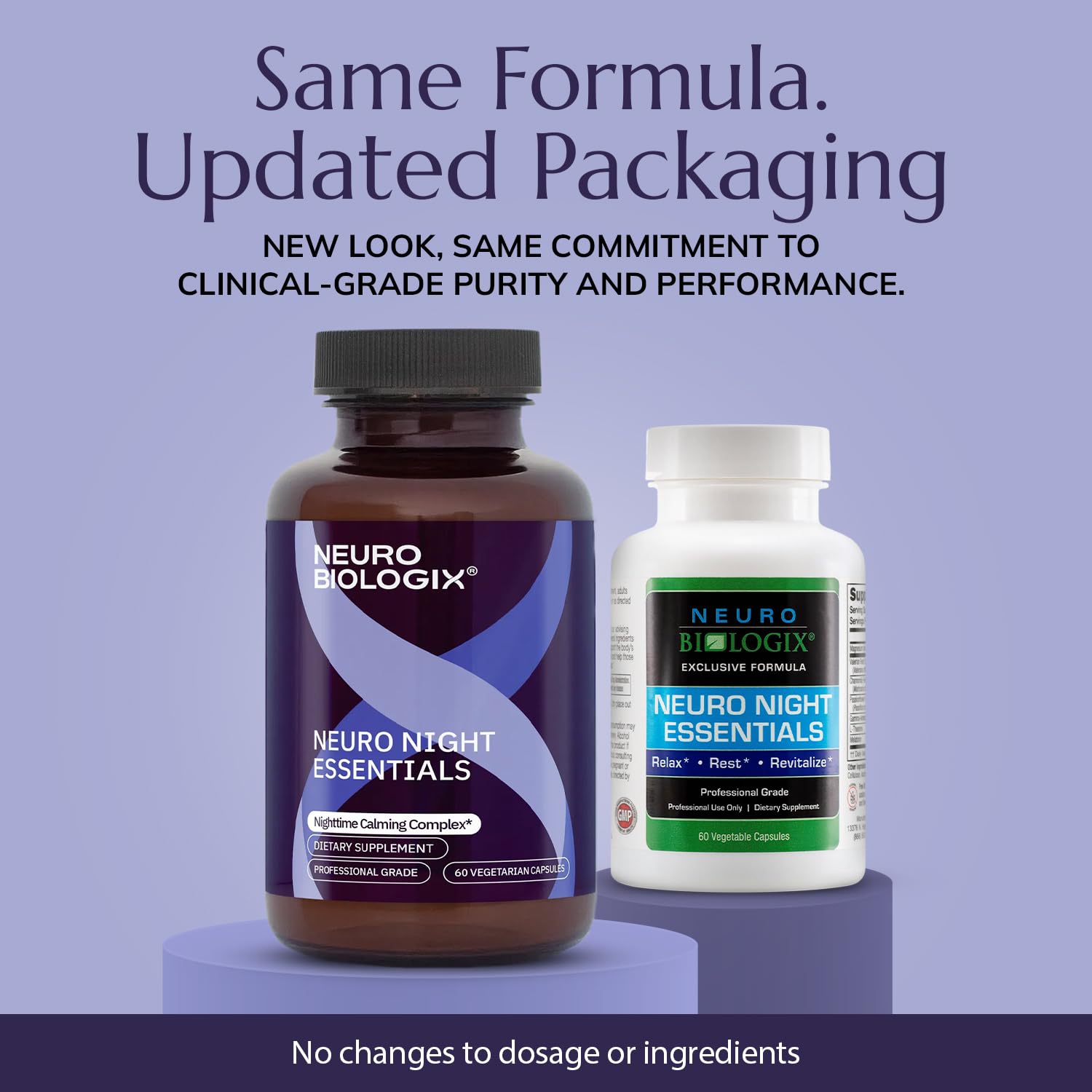 Neurobiologix Neuro Night Essentials back view of bottle with ingredients