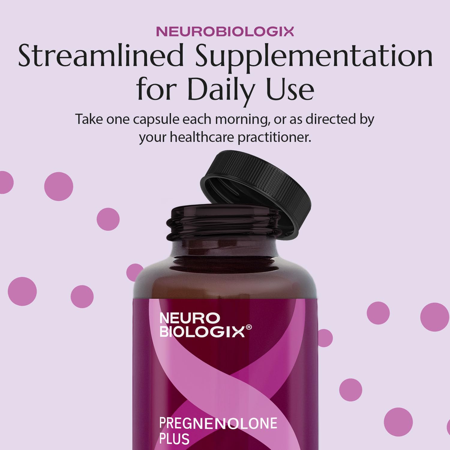 Neurobiologix Pregnenolone Plus bottle with nutrition facts