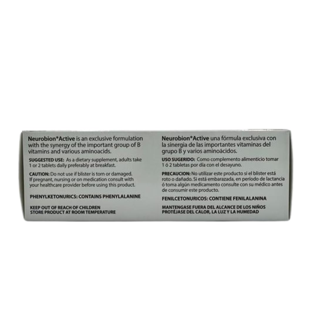 Neurobion Active multivitamins capsule with dosage information