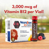 Neurobion B-Complex liquid supplement vials with nutritional information