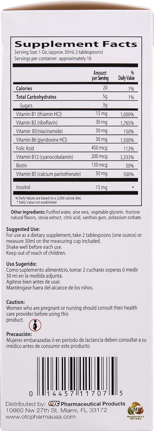 Neurobion Liquid B Complex Vitamin B12 454g back view