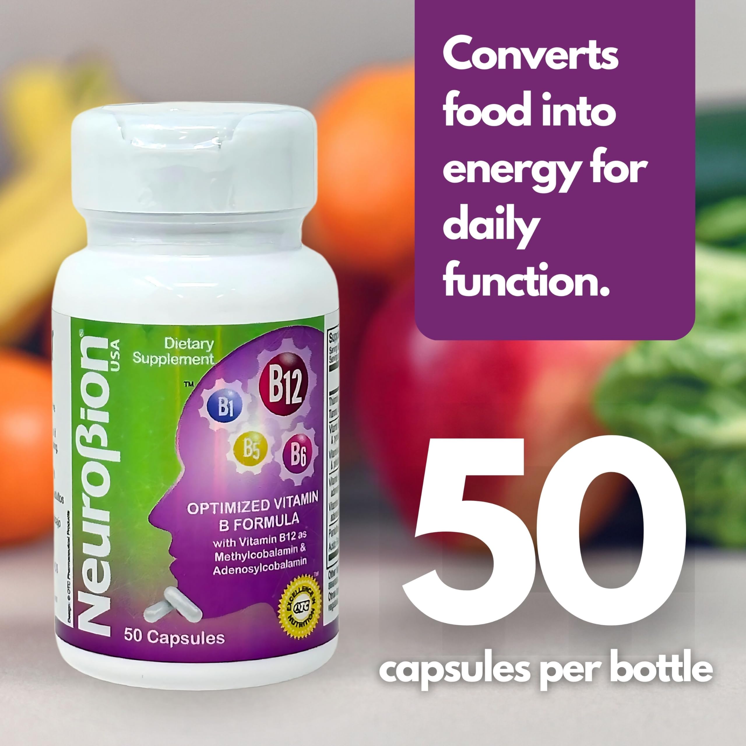 Neurobion Optimized B12 Supplement 5000 mcg capsule close-up