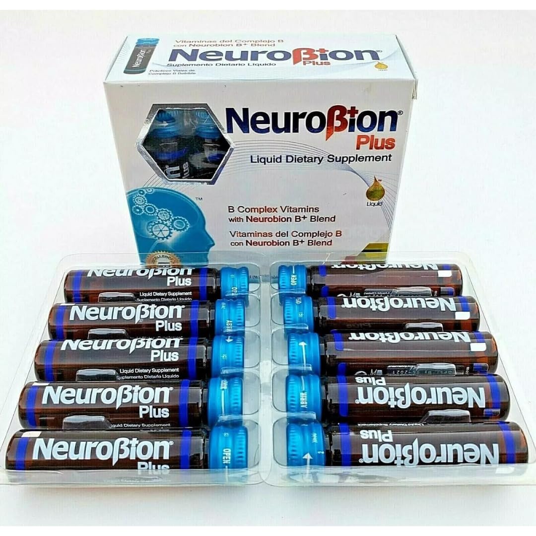 Neurobion Plus B Complex vials displayed with other supplements