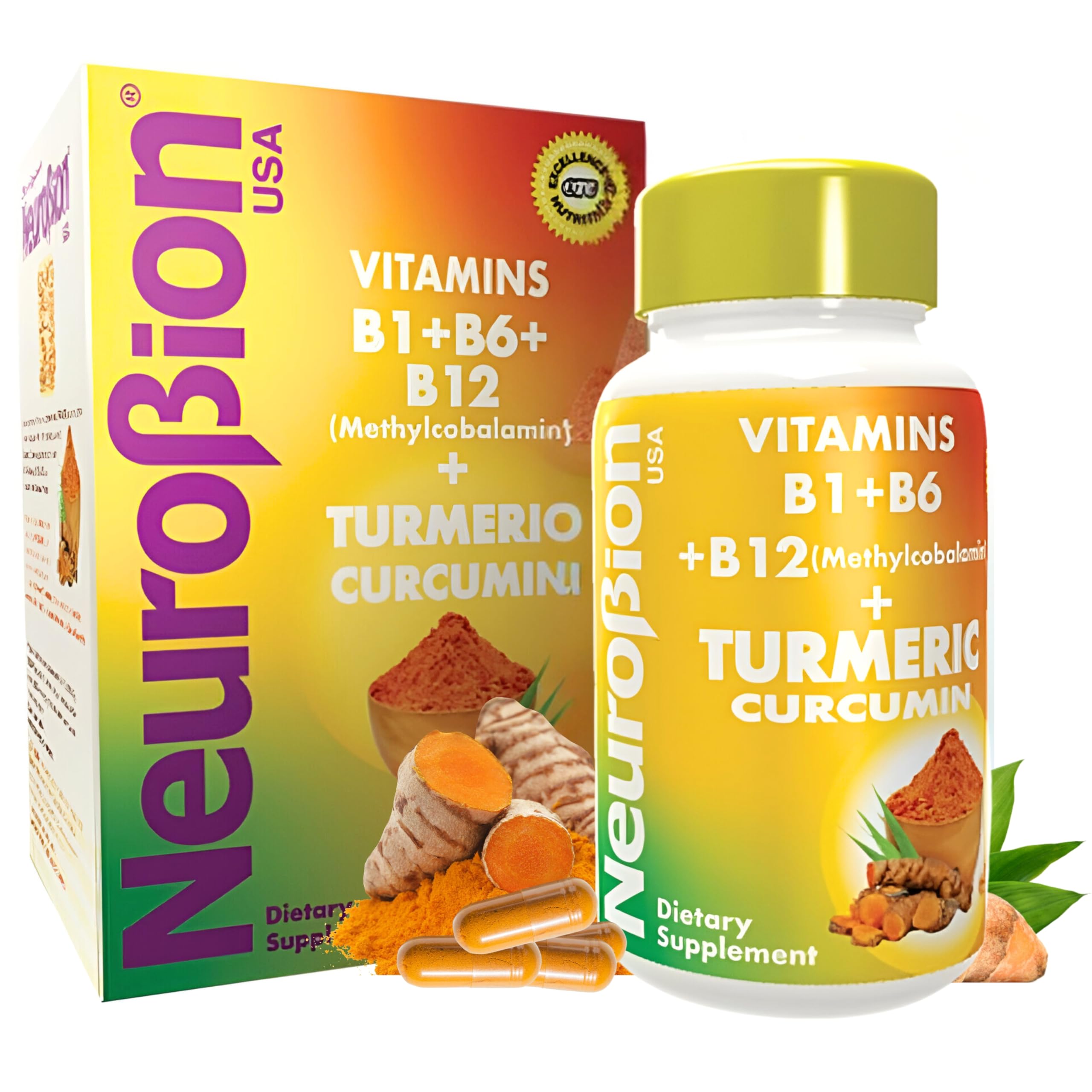 Neurobion Turmeric Capsules bottle front view