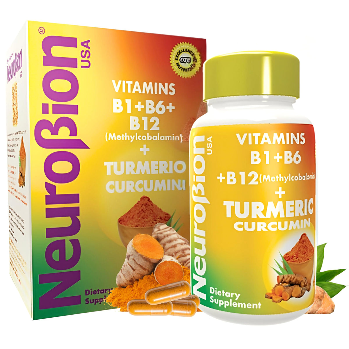 Neurobion Turmeric Capsules bottle front view