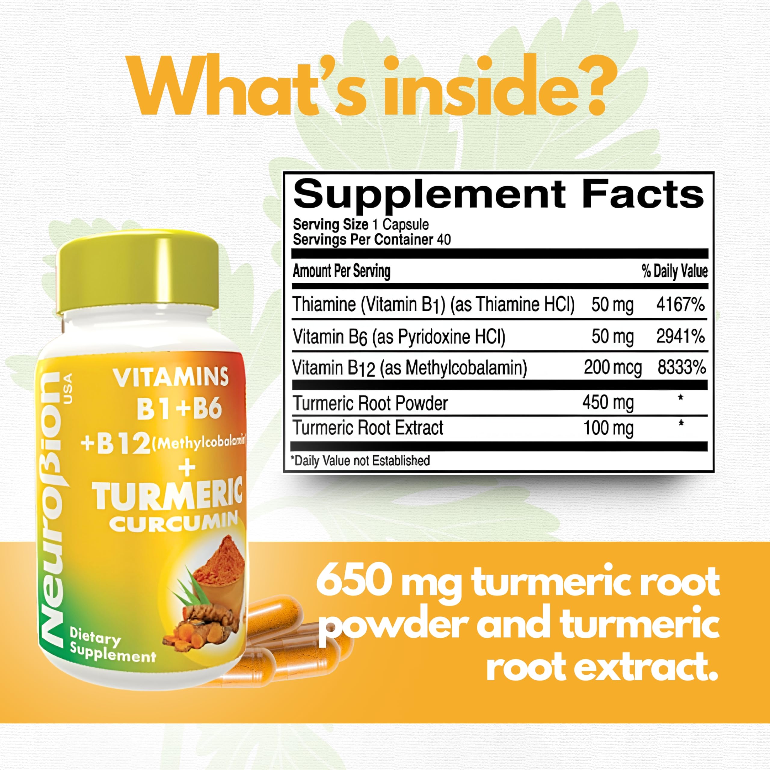 Neurobion Turmeric Capsules side view with label details