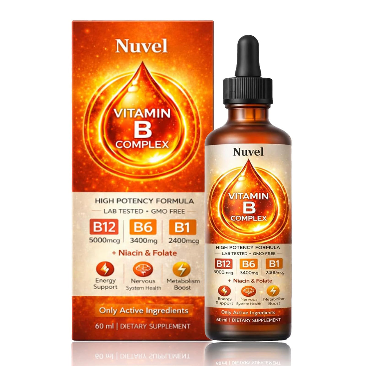 neurocept Liquid B-Complex Supplement front view with dropper