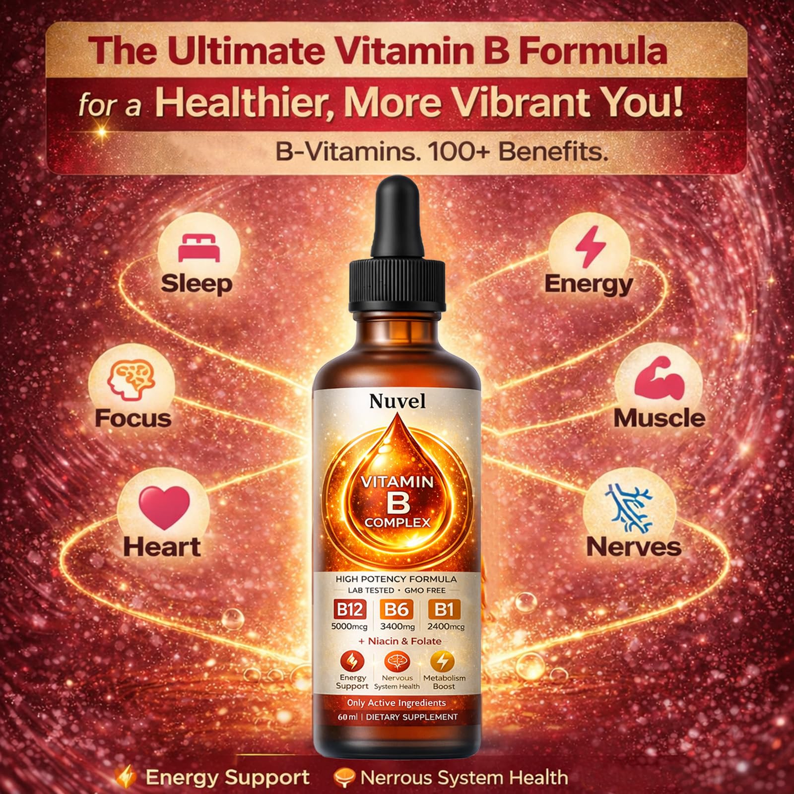 neurocept Liquid B-Complex Supplement in a glass of water