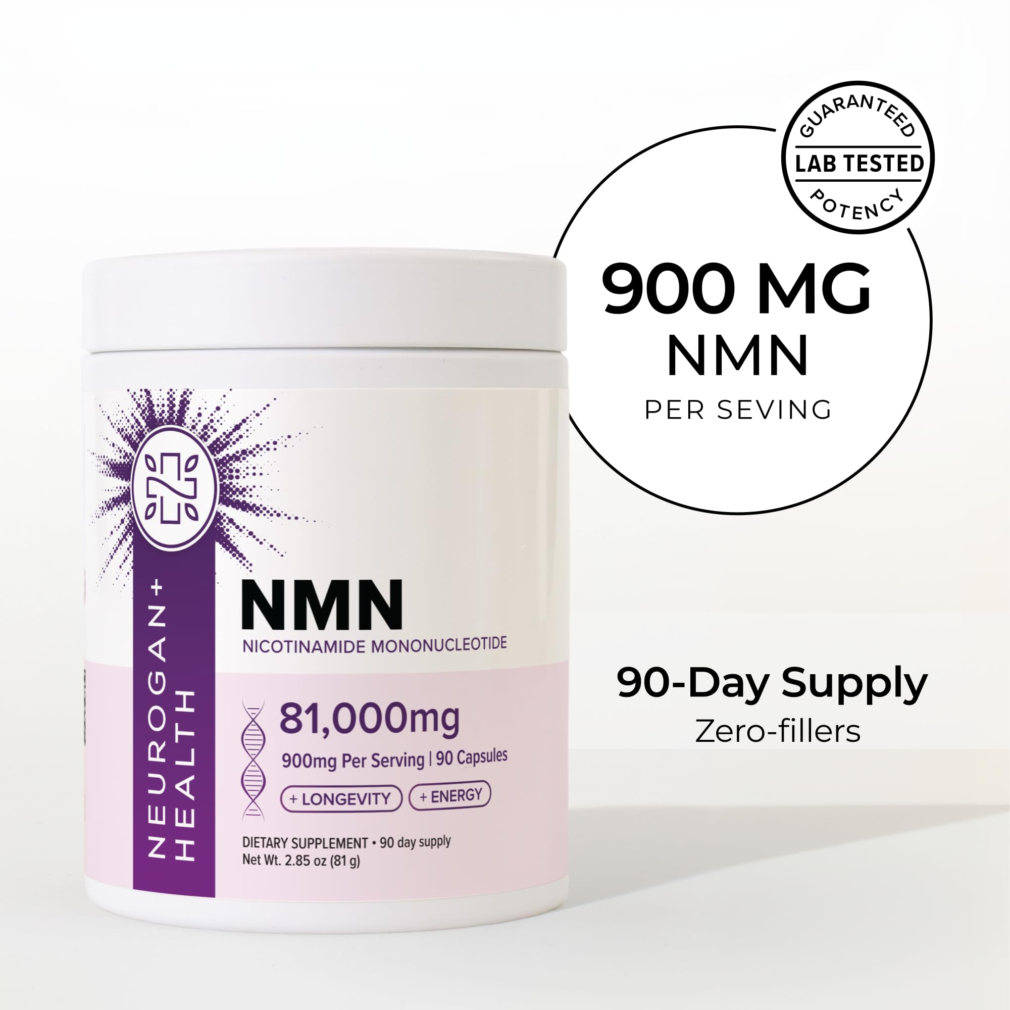 Neurogan Pure Beta NMN bottle with dosage information