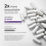 Neurogan Pure Beta NMN supplement back view with ingredient list