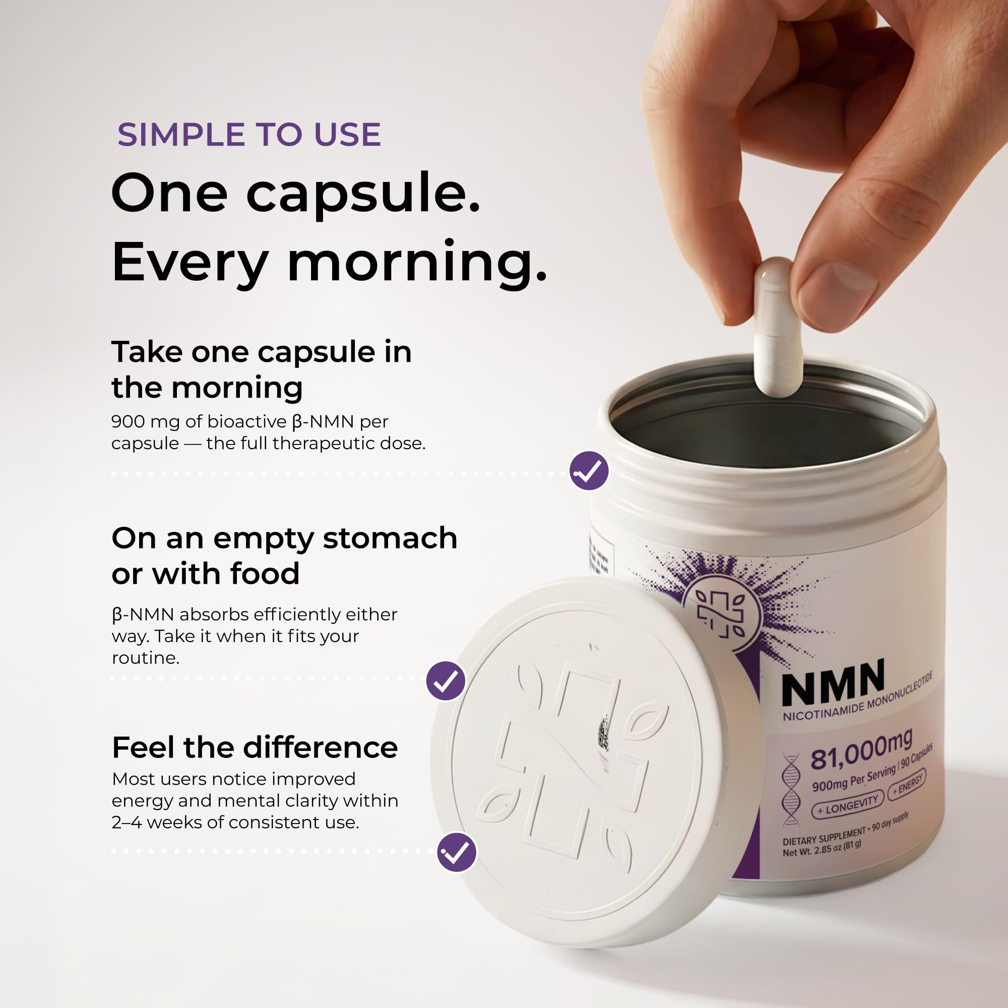 Neurogan Pure Beta NMN supplement displayed with a glass of water