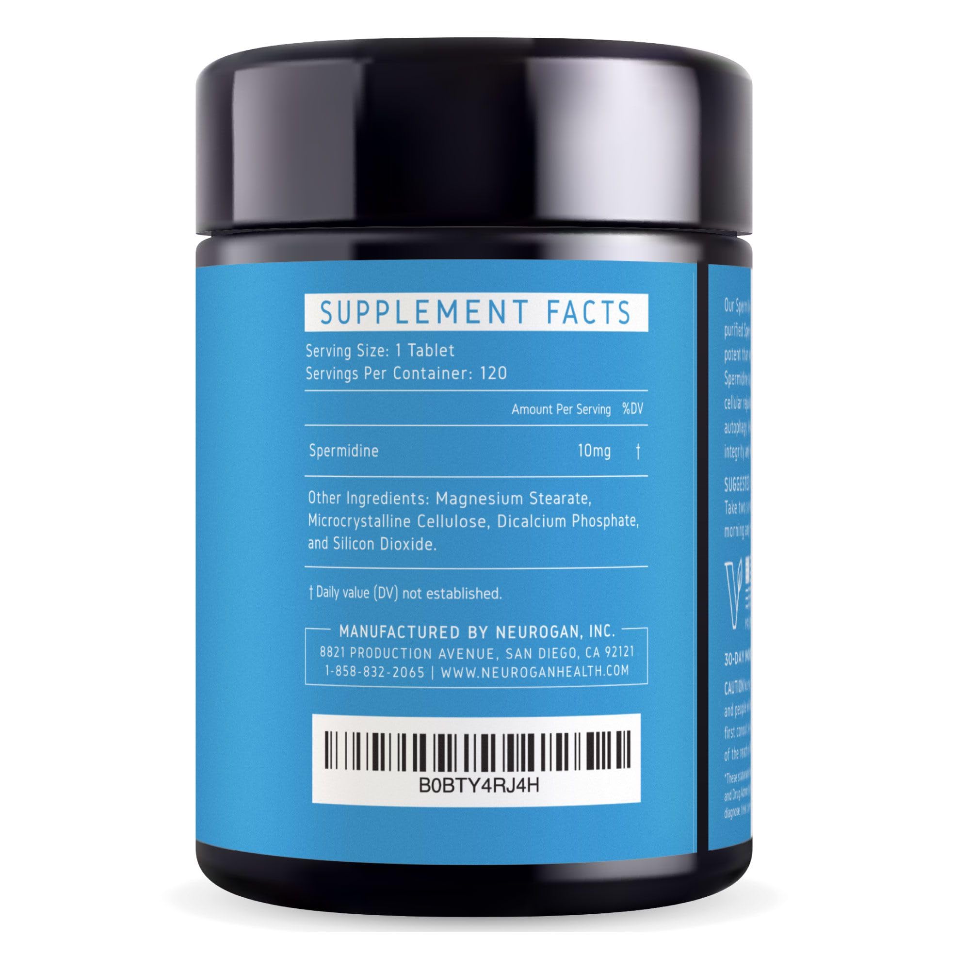 Neurogan Spermidine Supplement 68g side view