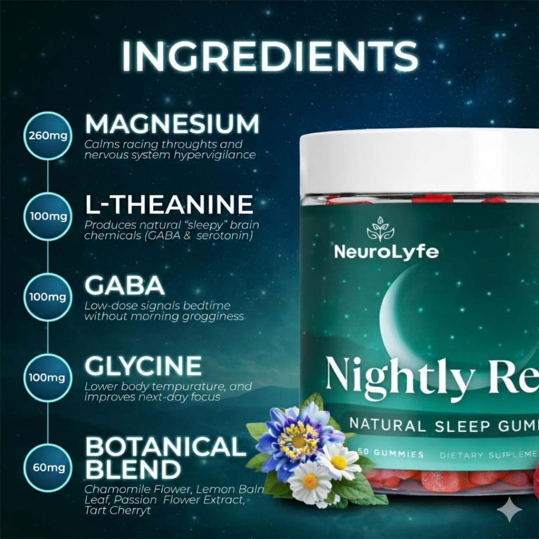 Neurolyfe Sleep Gummies bottle with 60 gummies