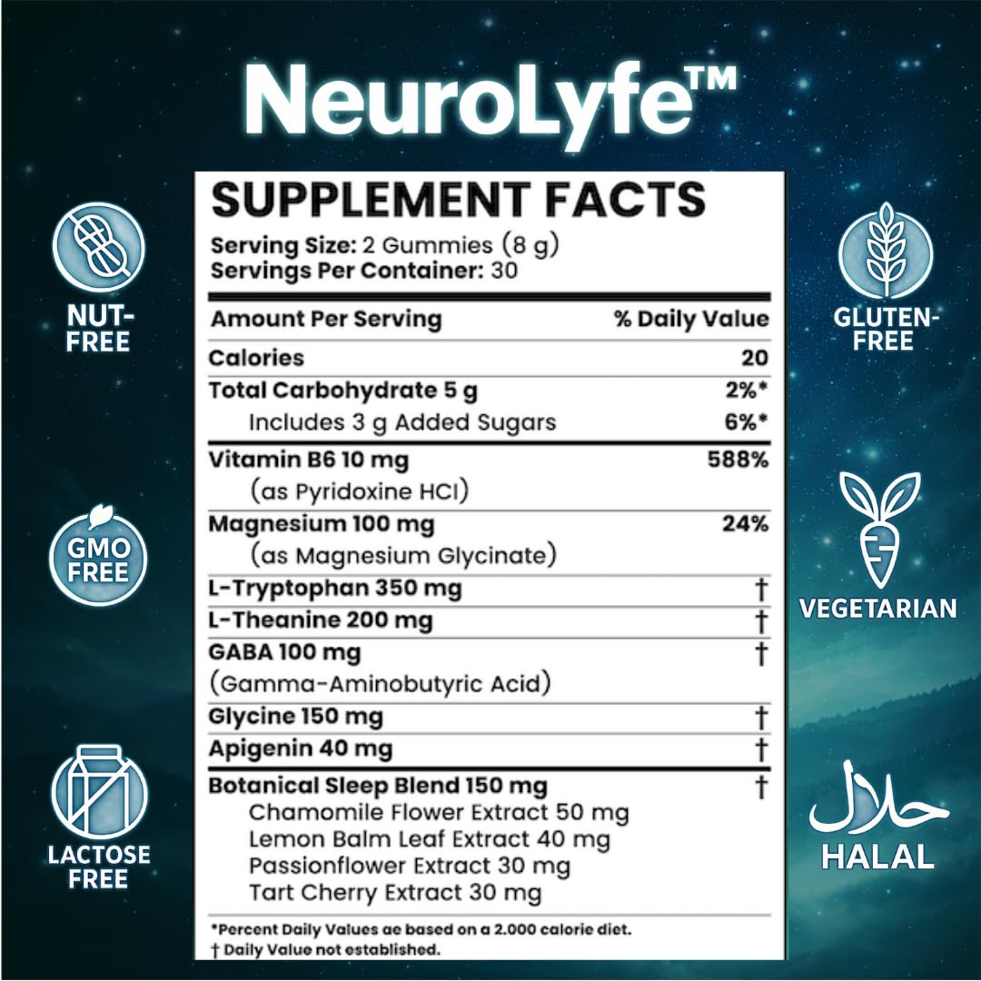 Neurolyfe Sleep Gummies on a table