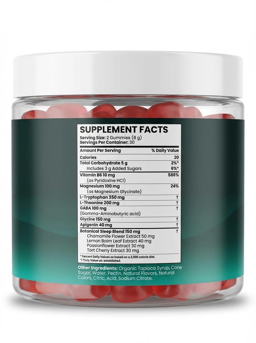 Neurolyfe Sleep Gummies with two gummies out of the bottle